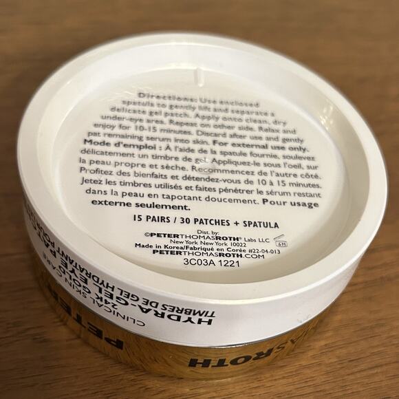 Peter Thomas Roth 24K Gold Hydra-Gel Eye Patches, 30 Count, NWOB - Picture 3 of 4